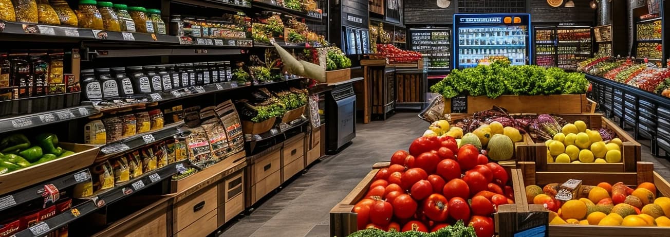 Grocery front with produce
